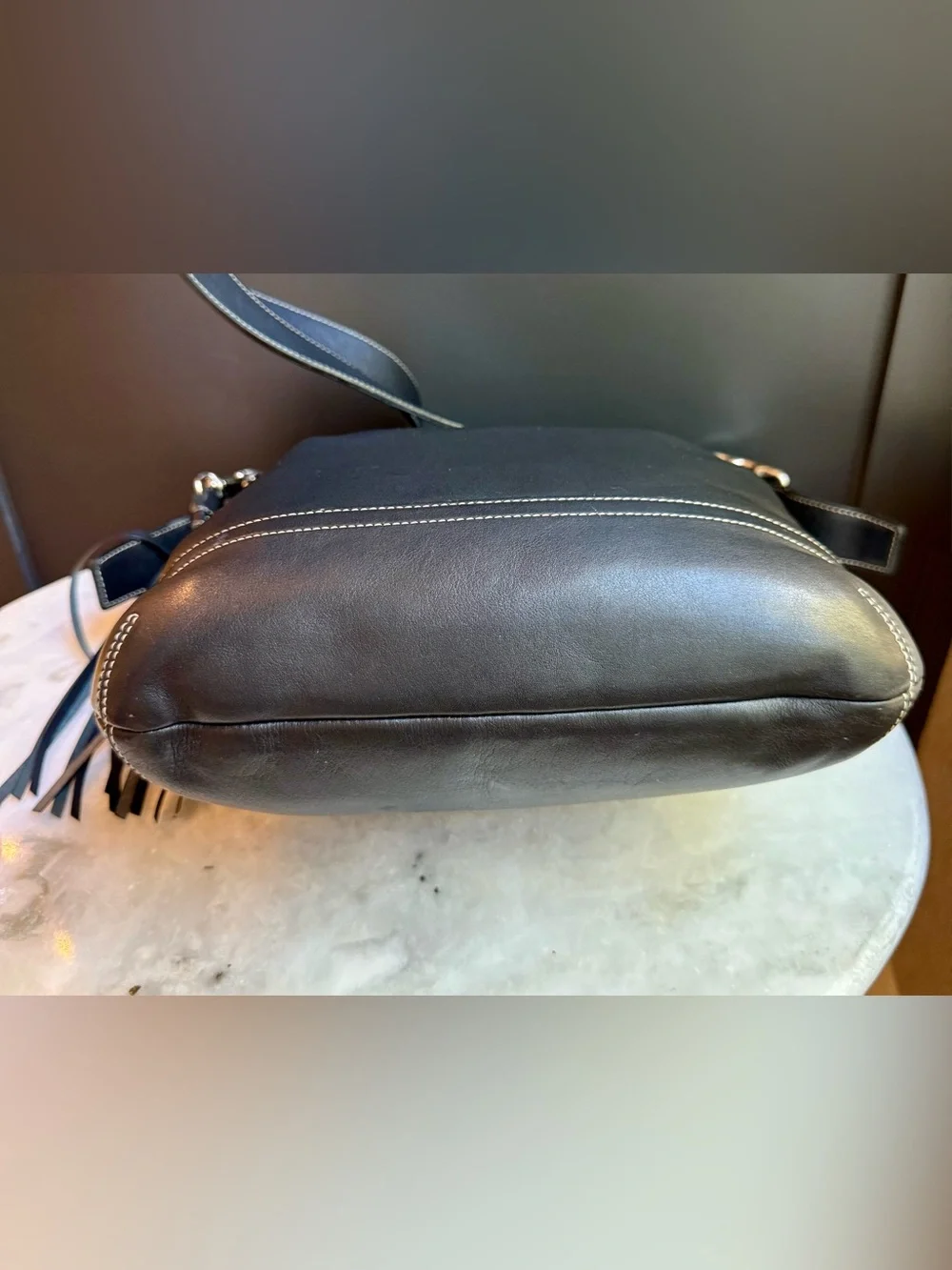 Vintage Coach Legacy Slim Duffle Bag - Black Glove Tanned Leather Style #1415